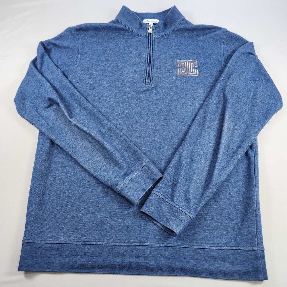 Peter Millar Pullover Mens Medium Crown Comfort Interlock 1/4 Quarter Zip Golf